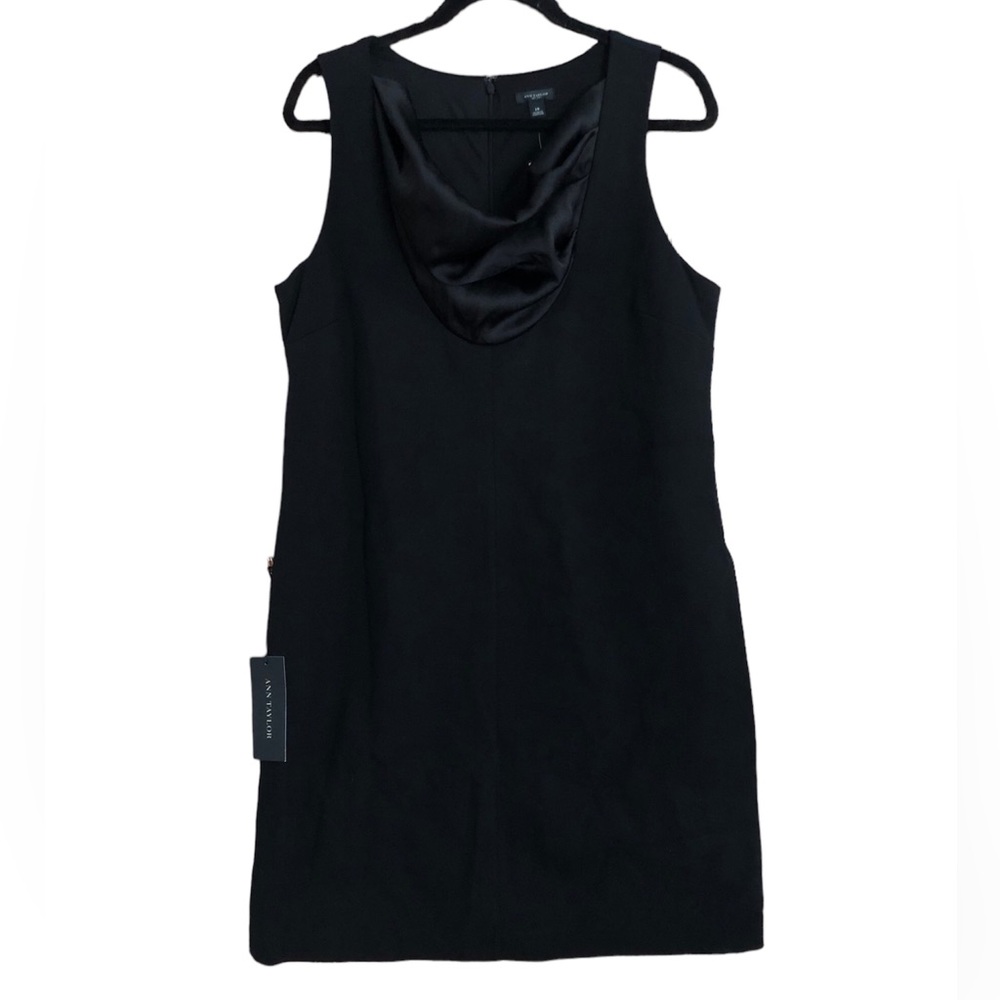 NWT Ann Taylor Black Cowl Neck Dress 14